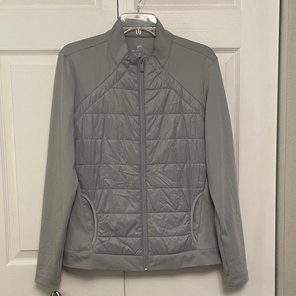 Southern Tide Jackets & Blazers - Like New Southern Tide JOSETTE Full Zip Jacket Light Gray Pockets Medium